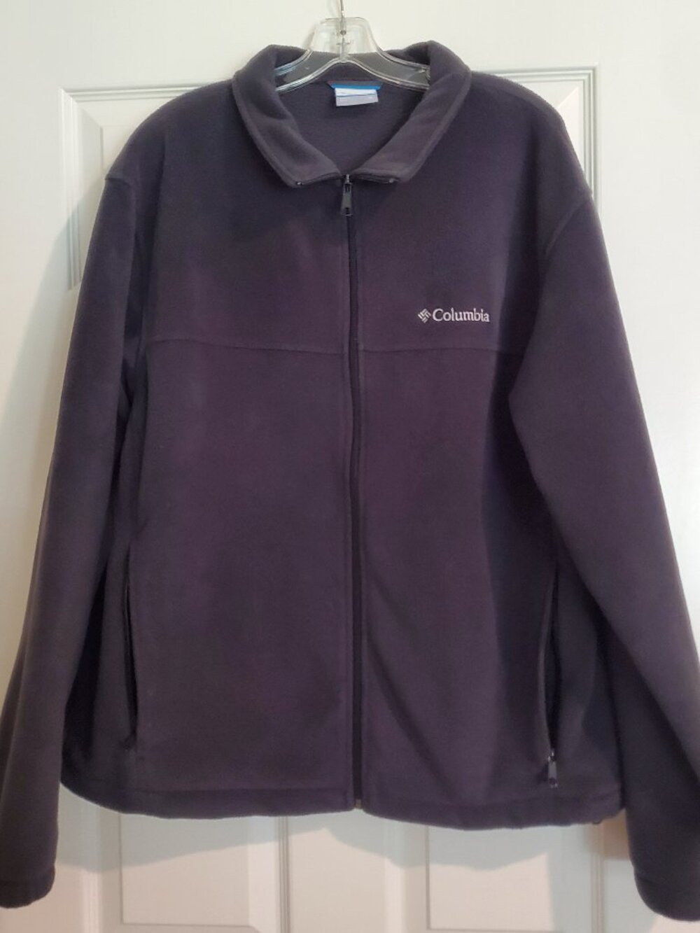 Columbia Zip Front Black Fleece Jacket - Mens XL